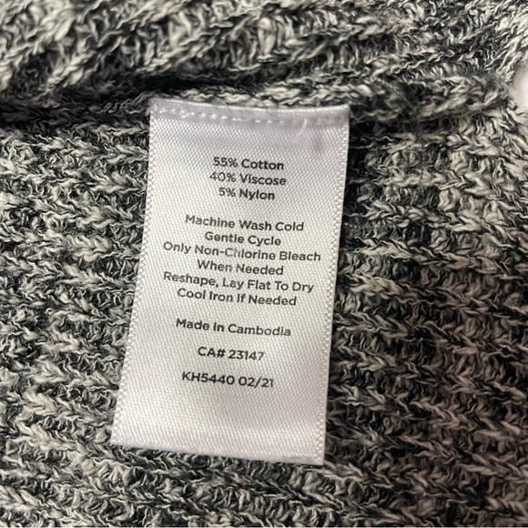 Talbots Cardigan Sweater Cotton Black White Gray Women’s Size XS Extra Small - Picture 5 of 13